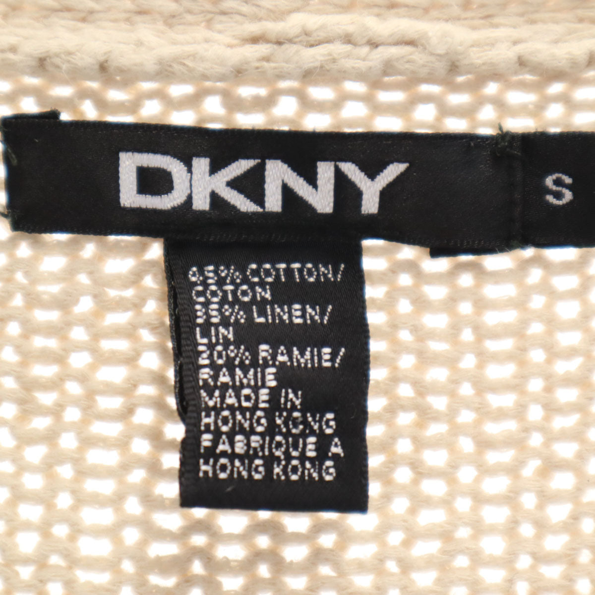 DKNY DONNA KARAN NEW YORK ダナキャランニューヨーク 90s オールド 長袖 ニットカーディガン S ベージュ レディース