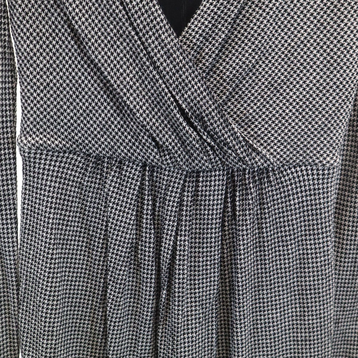 MAX MARA マックスマーラ 千鳥格子柄 長袖 ロングワンピース 36 ブラック系 レディース