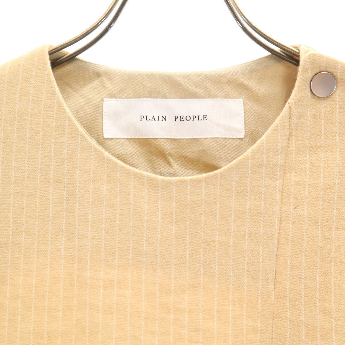 PLAIN PEOPLE プレインピープル ストライプ柄 ノースリーブ ロングワンピース 9 ベージュ レディース