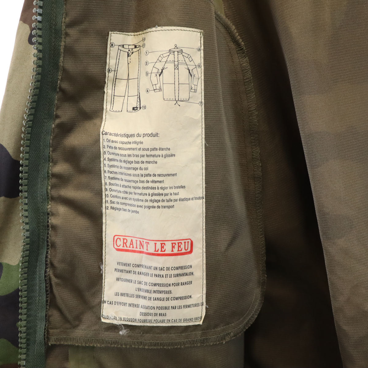 FRENCH ARMY フランス軍 カモフラ柄 レインジャケット 96L カーキ 迷彩 メンズ