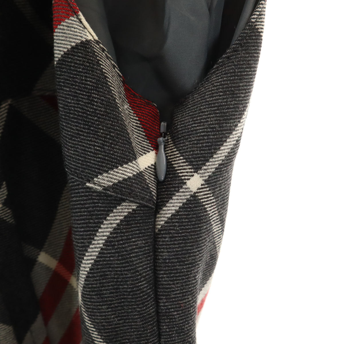 BURBERRY LONDON BLUE LABEL バーバリー ロンドン ブルーレーベル 日本製 チェック柄 ノースリーブ ワンピース 38 チャコールグレー 三陽商会 レディース