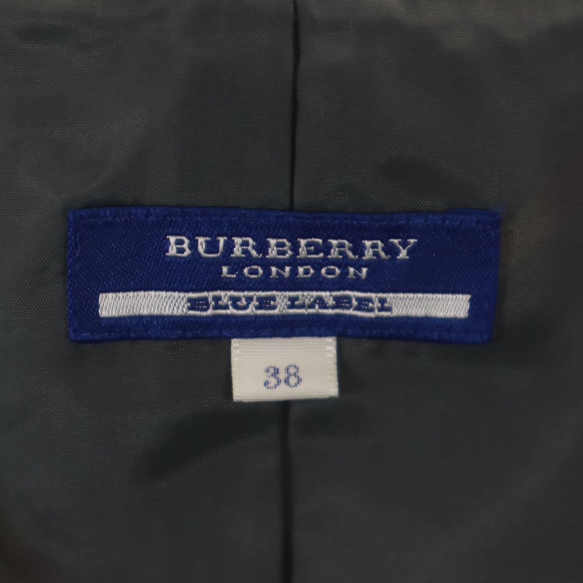 BURBERRY LONDON BLUE LABEL バーバリー ロンドン ブルーレーベル 日本製 チェック柄 ノースリーブ ワンピース 38 チャコールグレー 三陽商会 レディース