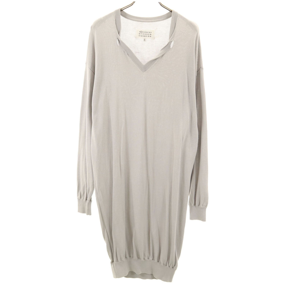 Maison Martin Margiela メゾンマルタンマルジェラ イタリア製 1 長袖 ニット ワンピース L グレー レディース