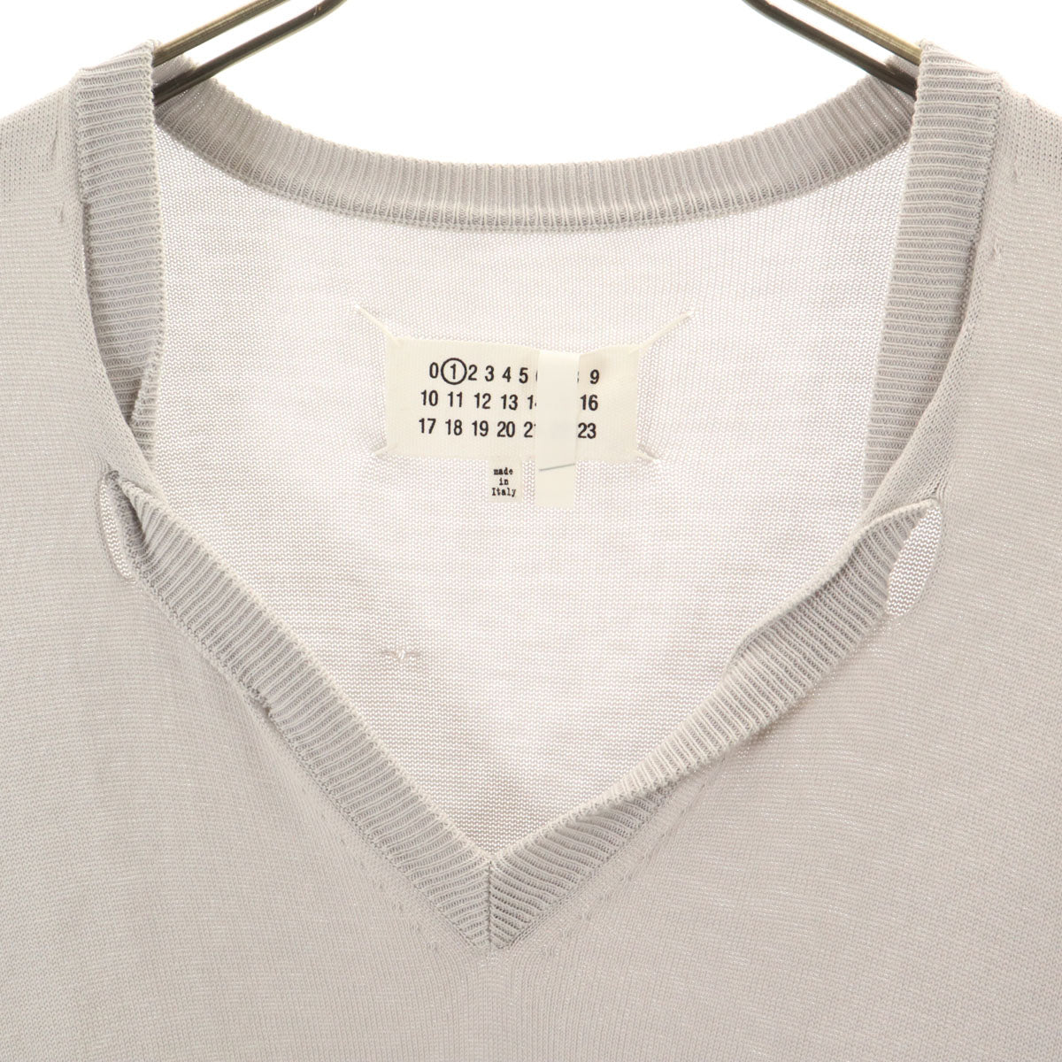 Maison Martin Margiela メゾンマルタンマルジェラ イタリア製 1 長袖 ニット ワンピース L グレー レディース