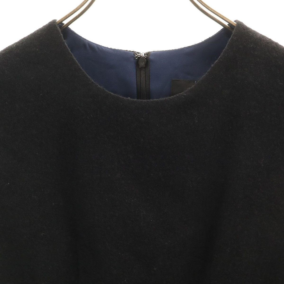 LANVIN LA COLLECTION ランバンコレクション 日本製 ノースリーブ ワンピース 38 ブラック レディース