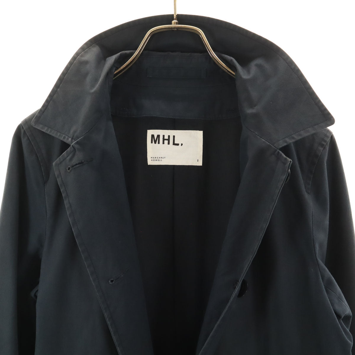 MHL. エムエイチエル ステンカラーコート 1 ネイビー マーガレットハウエル レディース
