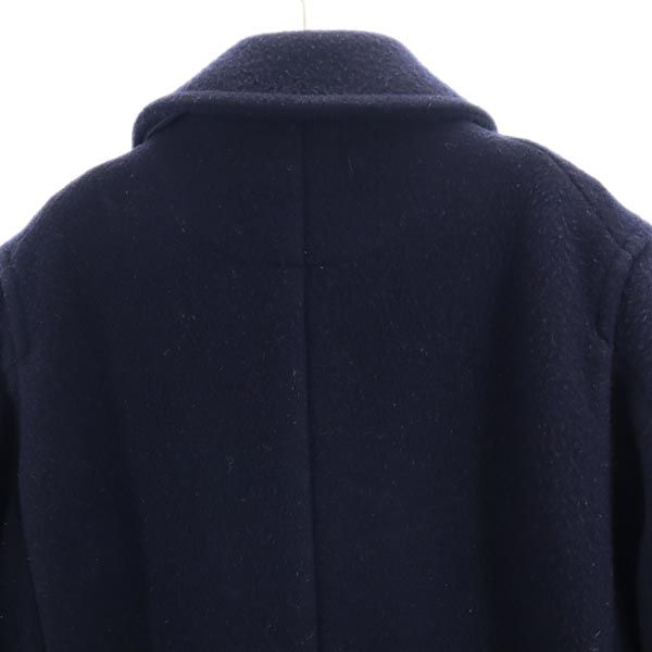 ダントン ウールブレンド ロゴ刺繍 コート 40 ネイビー Danton レディース