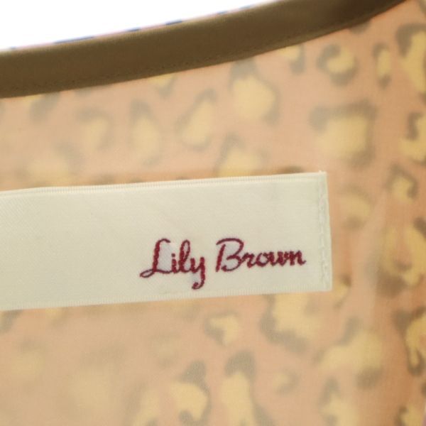 リリーブラウン 総柄 長袖 ロングワンピース F Lily Brown パッチワーク風 レディース