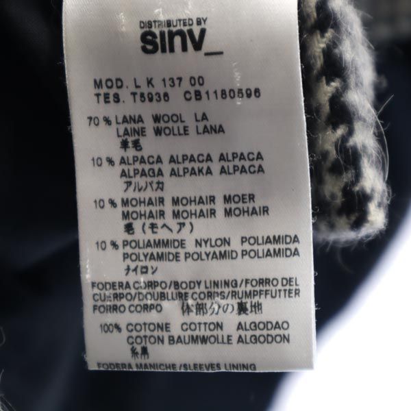 SEE BY CHLOE シーバイクロエ アルパカ モヘア ブレンド ウール 千鳥格子柄 コート I 38 黒×白 レディース