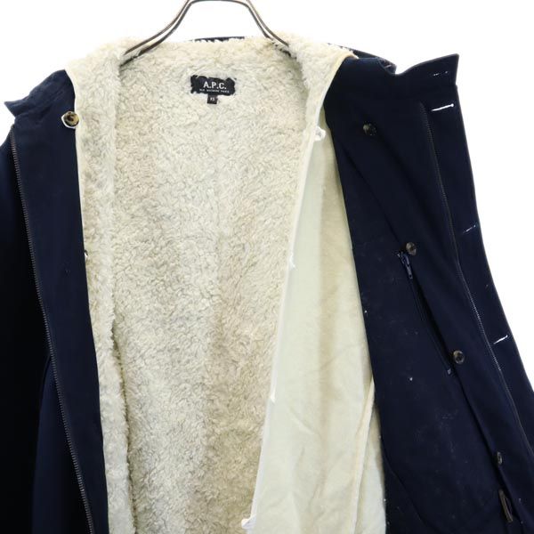 アーペーセー 2WAY 中綿コート XS ネイビー A.P.C. 裏ボア ライナー付き メンズ