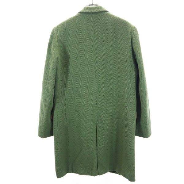 Paul Smith ポールスミス ウールブレンド ヘリンボーン コート 40 カーキ レディース