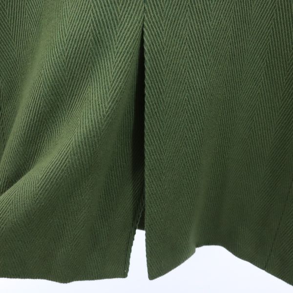 Paul Smith ポールスミス ウールブレンド ヘリンボーン コート 40 カーキ レディース