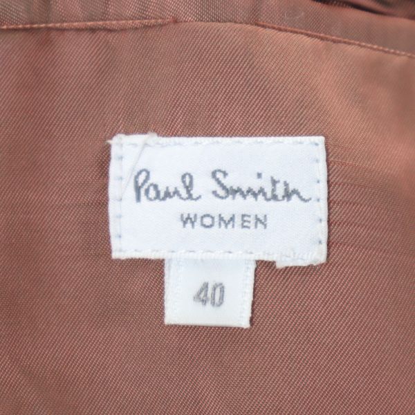 Paul Smith ポールスミス ウールブレンド ヘリンボーン コート 40 カーキ レディース
