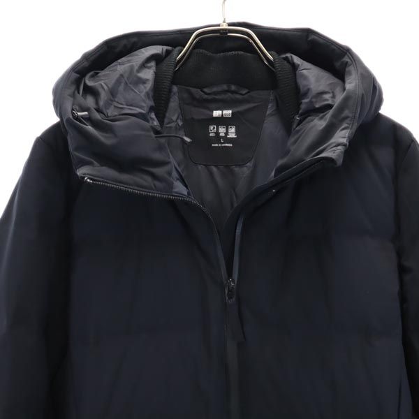 UNIQLO ユニクロ シームレス ダウンコート L ネイビー系 レディース
