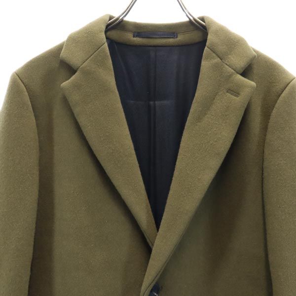 SCYE BASICS サイベーシックス 日本製 カシミヤブレンド ロングコート 40 カーキ系 メンズ