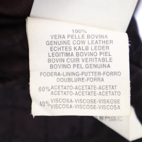 MAX&CO マックスアンドコー イタリア製 チェスターコート J 44 赤茶系 牛革 レザー裏キルティング レディース