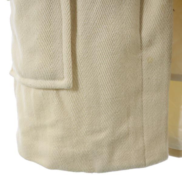 sacai luck サカイラック 日本製 ウールブレンド ダッフルコート 1 アイボリー リアルファー フード レディース