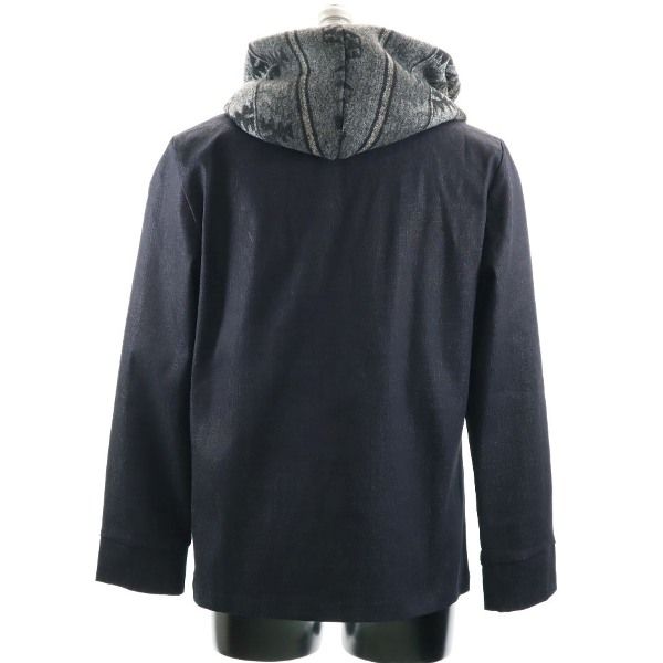 新品 HB エイチビー ジプシー ライダースジャケット L 黒 ショールカラー フード デニム ジャケット メンズ