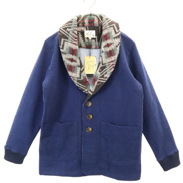 新品 HB エイチビー ノスタルジックインディゴ ジャケット M 青 ショールカーディガン メンズ