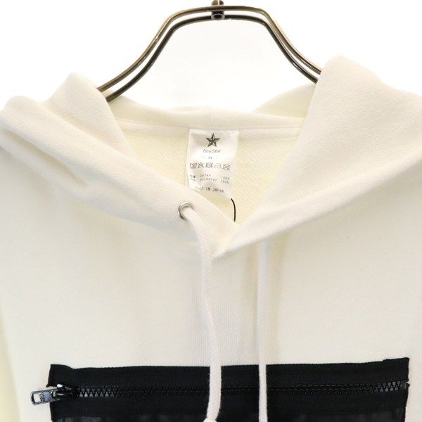 新品 Star Star Re:MODEL 長袖 スウェットパーカー M 白 黒 リップナイロンポケット メンズ