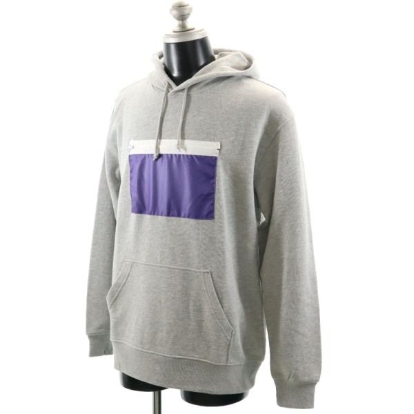 新品 Star Star Re:MODEL 長袖 スウェットパーカー L 灰 紫 リップナイロンポケット メンズ