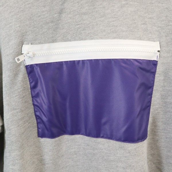 新品 Star Star Re:MODEL 長袖 スウェットパーカー L 灰 紫 リップナイロンポケット メンズ