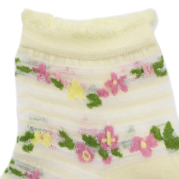 未使用 Leilian レリアン 花柄 シアー ソックス 23－24cm アイボリー 靴下 レディース