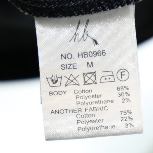 新品 HB エイチビー ビッグフード シルキー デニム モッズコート M インディゴブルー×ブラック ロングコート デニムジャケット メンズ