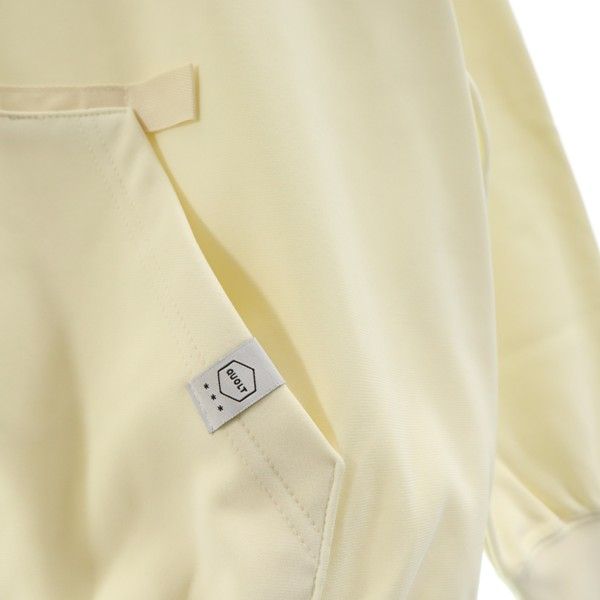 新品 quolt クオルト 長袖 カットソー XL オフホワイト TECK-FLEECE CUTSEW 裏起毛 プルオーバー カンガルーポケット メンズ