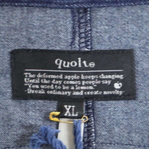 新品 quolt クオルト DNM-WESTERN SHIRTS デニム ウエスタンシャツ XL インディゴ ノーカラー 深Vネック メンズ