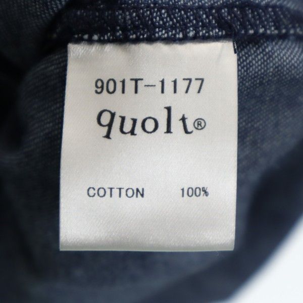 新品 quolt クオルト DNM-WESTERN SHIRTS デニム ウエスタンシャツ XL インディゴ ノーカラー 深Vネック メンズ