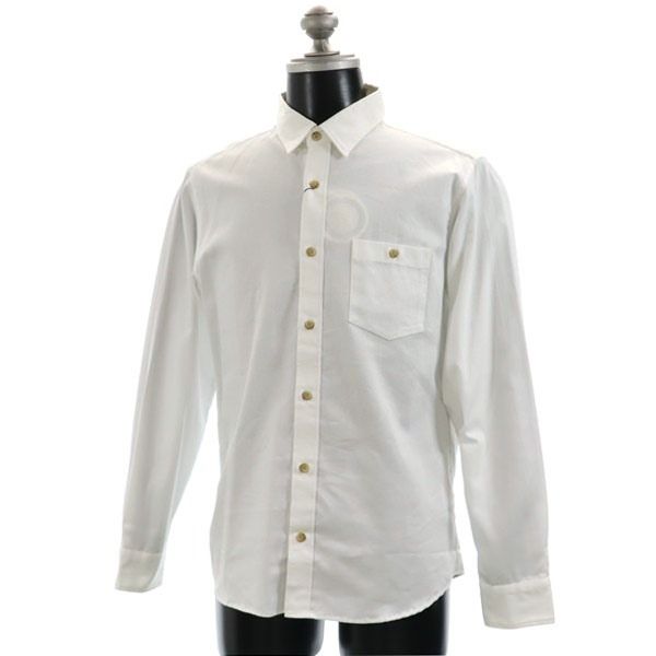 新品 泥棒日記 風呂敷柄 唐草模様 絣 長袖 シャツ 大 ホワイト dorobou nikki メンズ