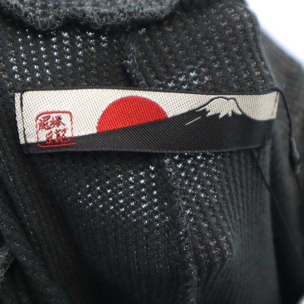 新品 dorobou nikki 泥棒日記 畝々素材の袴 パンツ M 黒×グレー クロップド メンズ