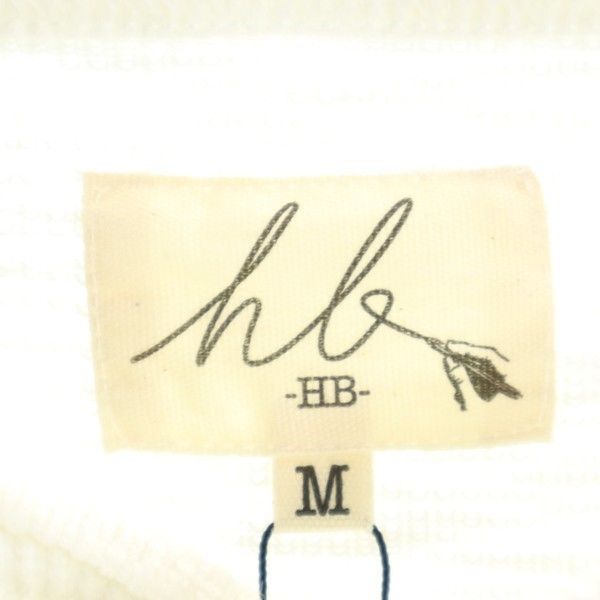 新品 HB エイチビー 7分袖 スラブリップルバイカラー 1B ヘンリー Tシャツ M 白系 メンズ