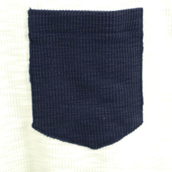 新品 HB エイチビー 7分袖 スラブリップルバイカラー 1B ヘンリー Tシャツ M 白系 メンズ