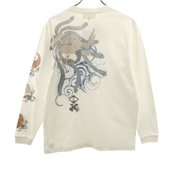 新品 キジン 和柄 長袖 Tシャツ L 白 KIJIN 喜人 鳳凰づくし メンズ
