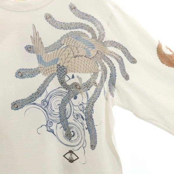 新品 キジン 和柄 長袖 Tシャツ L 白 KIJIN 喜人 鳳凰づくし メンズ