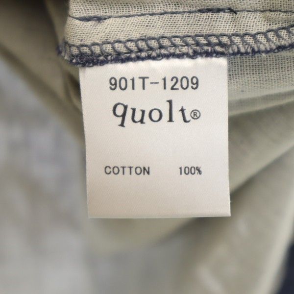 新品 quolt クオルト 半袖 シャツ XL ネイビー TOP-GAUZE SHIRTS プルオーバー メンズ
