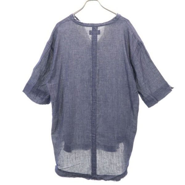 新品 quolt クオルト 半袖 シャツ XL ネイビー TOP-GAUZE SHIRTS プルオーバー メンズ