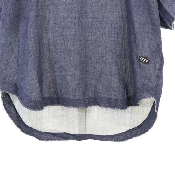 新品 quolt クオルト 半袖 シャツ XL ネイビー TOP-GAUZE SHIRTS プルオーバー メンズ