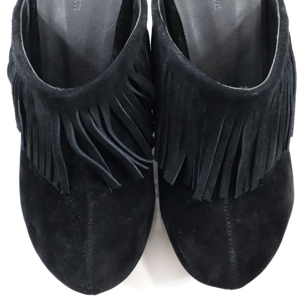 未使用 Lily Brown リリーブラウン フリンジ サンダル S ブラック レディース