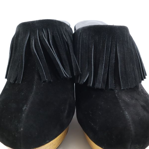 未使用 Lily Brown リリーブラウン フリンジ サンダル S ブラック レディース