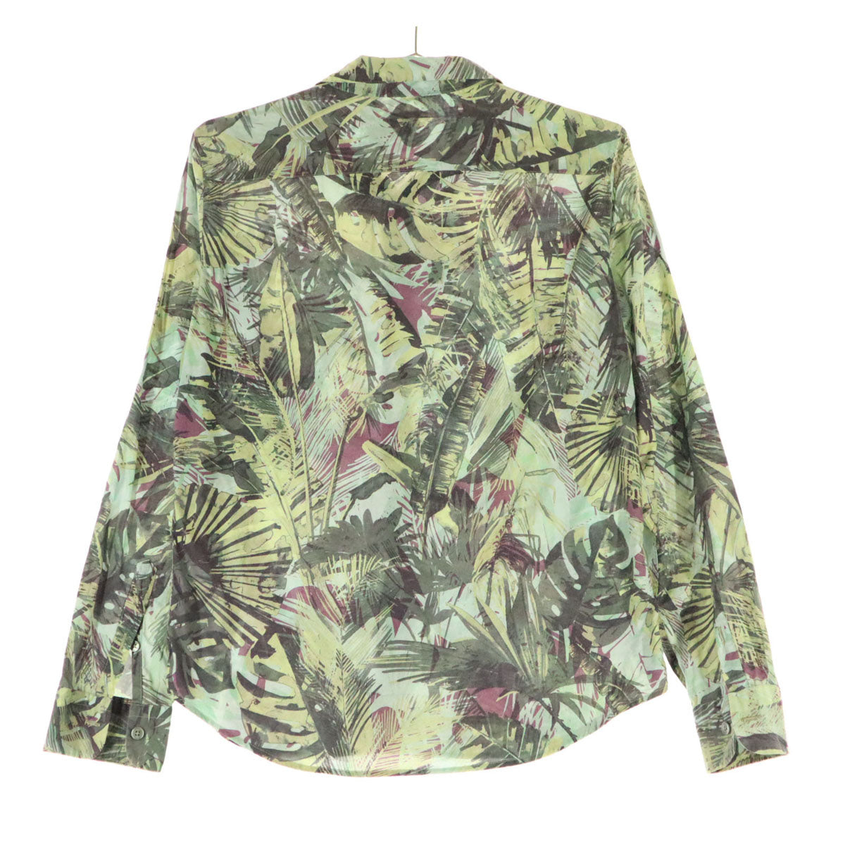 美品 Paul Smith ポールスミス 日本製 植物柄 長袖 シャツ M ライトブルー メンズ