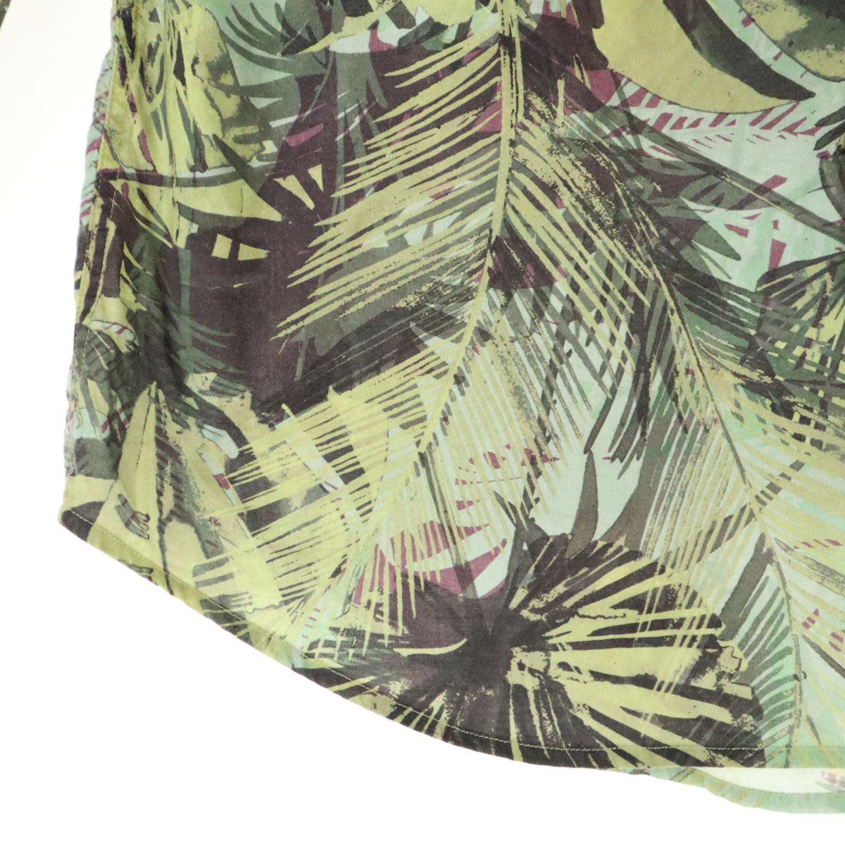 美品 Paul Smith ポールスミス 日本製 植物柄 長袖 シャツ M ライトブルー メンズ