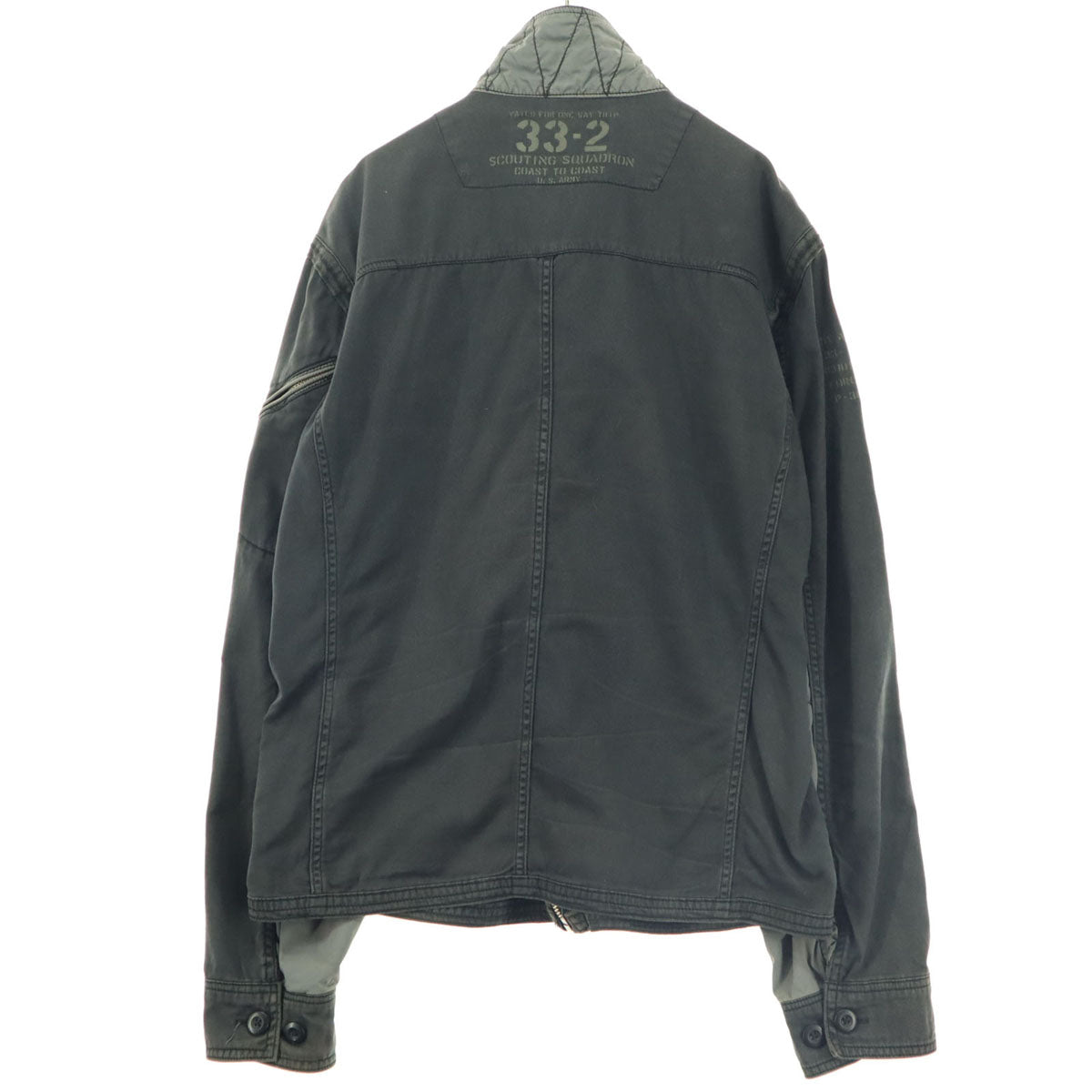 AVIREX アヴィレックス ツートンカラー 長袖 ジャケット L ブラック系 ナイロン切替 メンズ