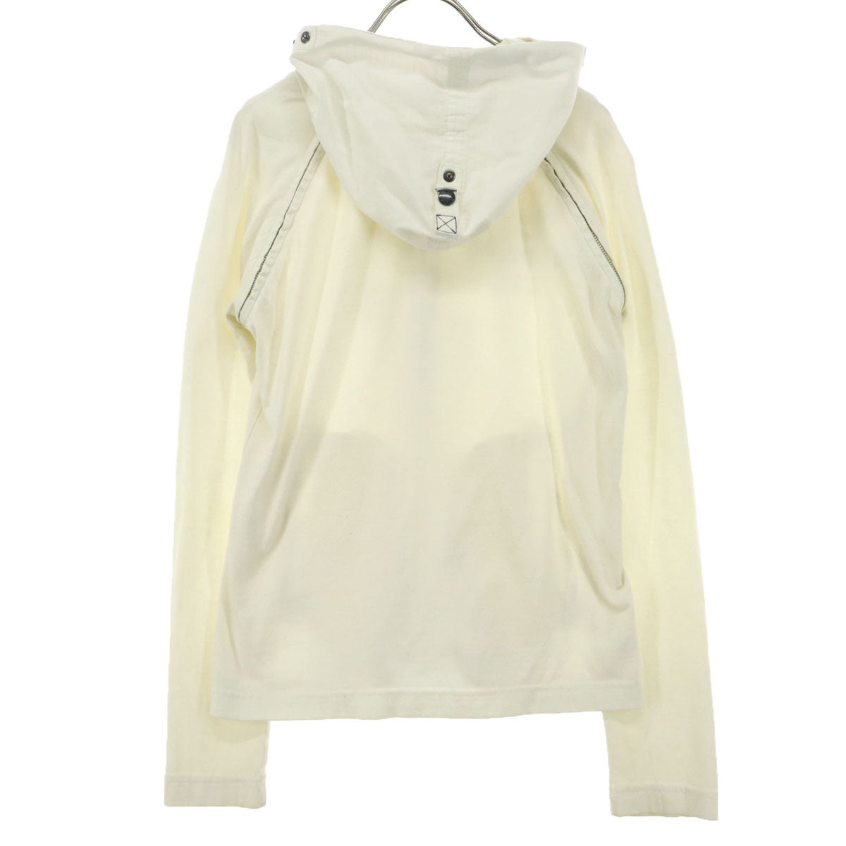 美品 AVIREX アヴィレックス プリント 長袖 パーカー ホワイト 袖取り外し可能 メンズ