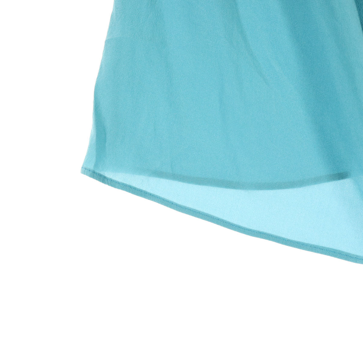 美品 ETRO エトロ イタリア製 フレンチスリーブ フリル ブラウス 40 ブルー レディース