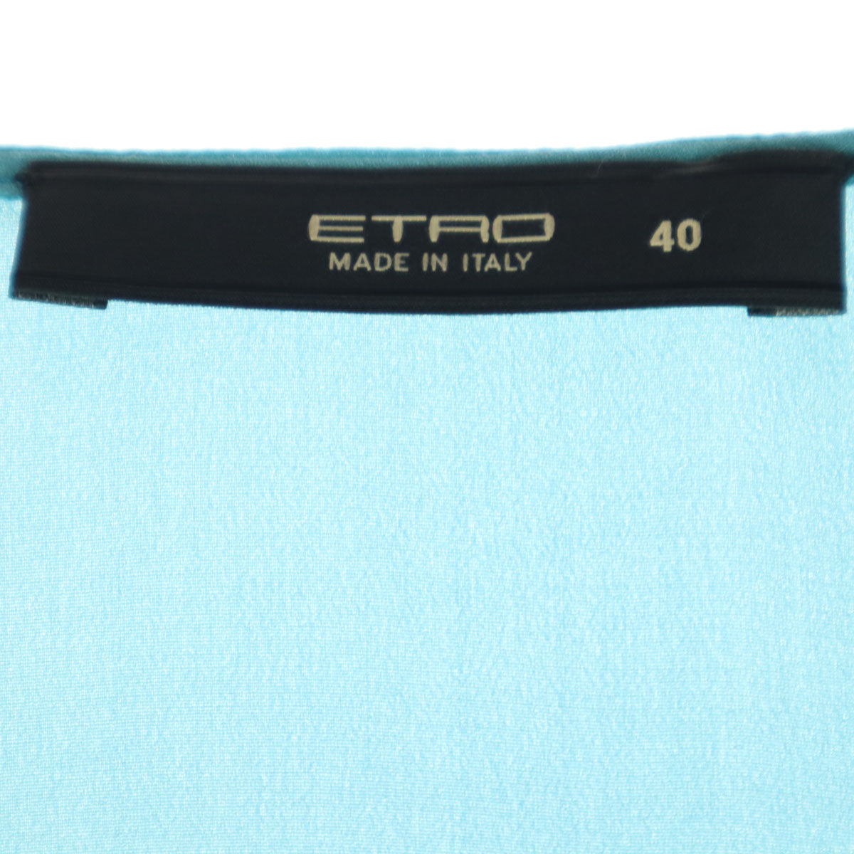 美品 ETRO エトロ イタリア製 フレンチスリーブ フリル ブラウス 40 ブルー レディース