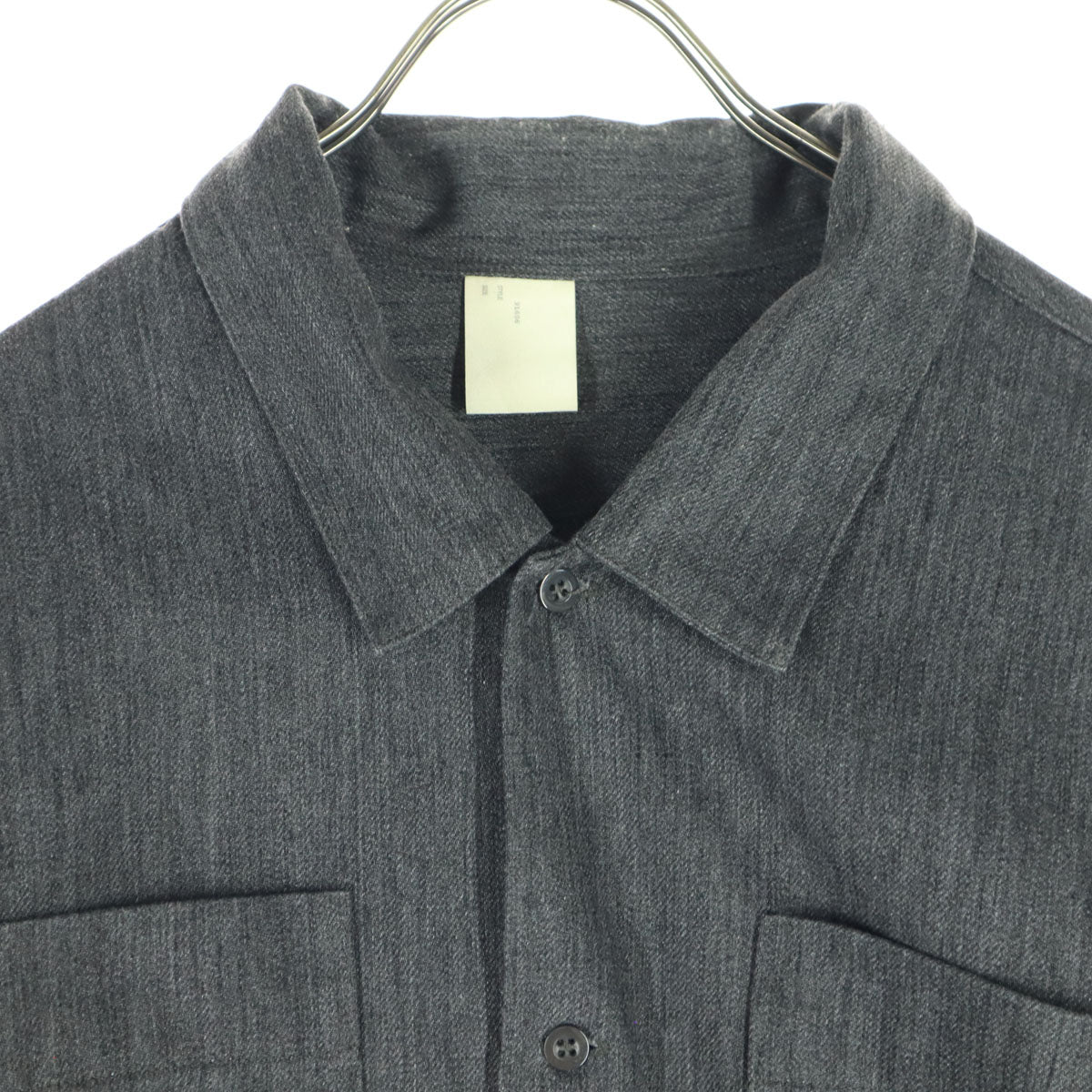N.HOOLYWOOD エヌハリウッド 日本製 長袖 コットンシャツ M ダークグレー 胸ポケット メンズ