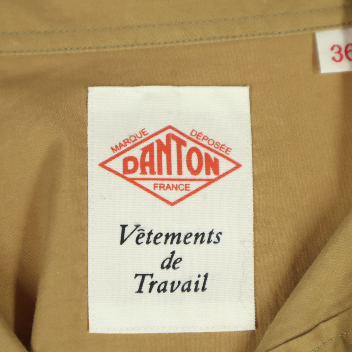 Danton ダントン 日本製 長袖 シャツワンピース ブラウン レディース